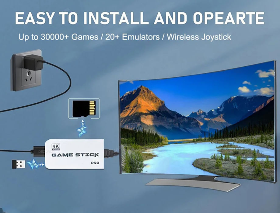 M15 HD Gaming Stick 4K 64GB Retro 20000 Games Video Game Console Dual Joystic Game Stick