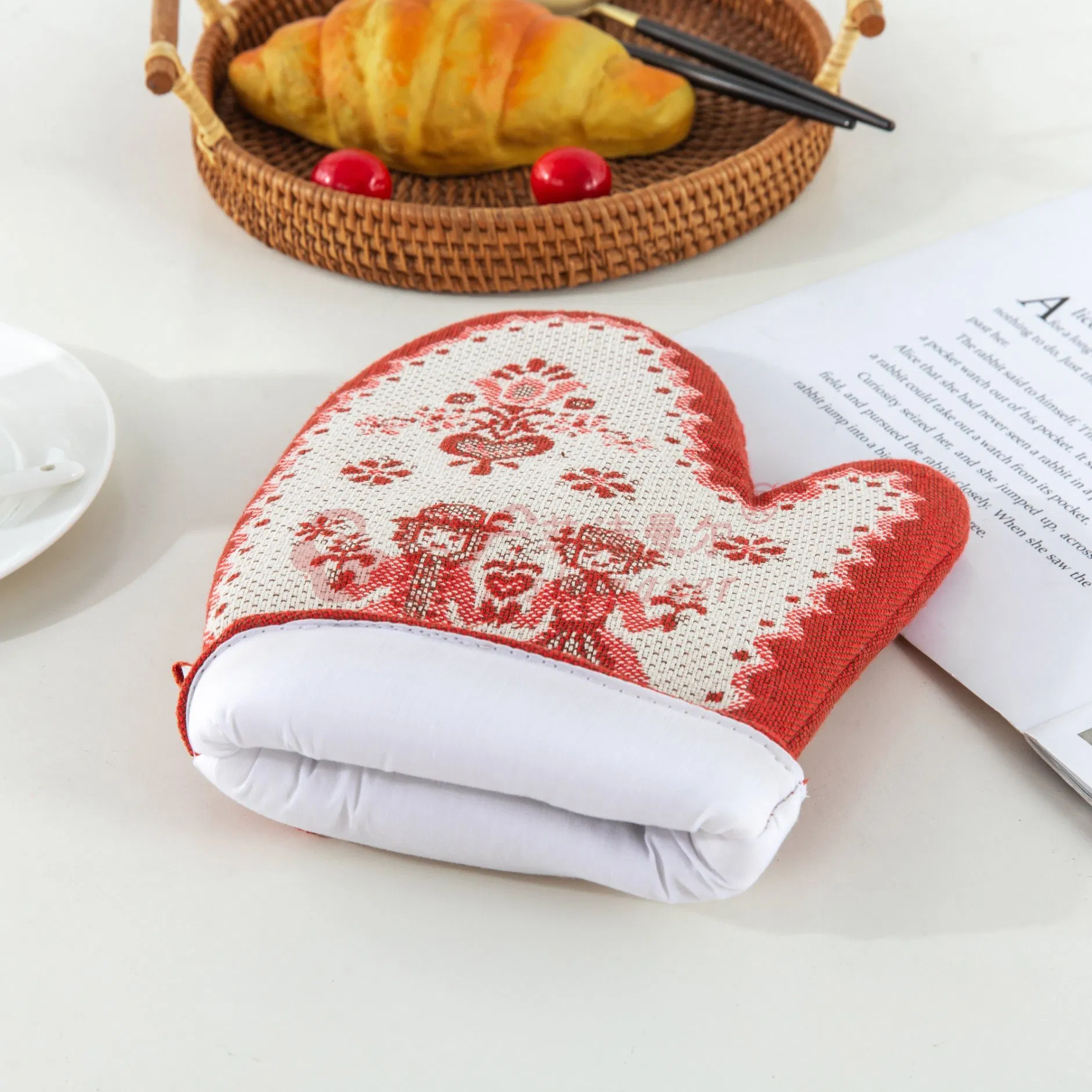 Gourmet Baking Oven Mitts Gloves Pads Microwave Fabric Cotton Hemp Material Mitts