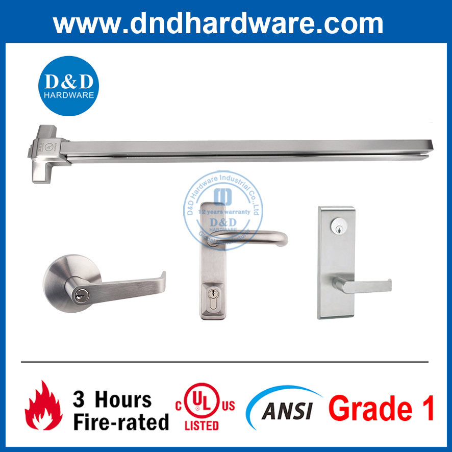 ANSI UL Rim Panic Exit Device Panic Lock Bar for Double Door