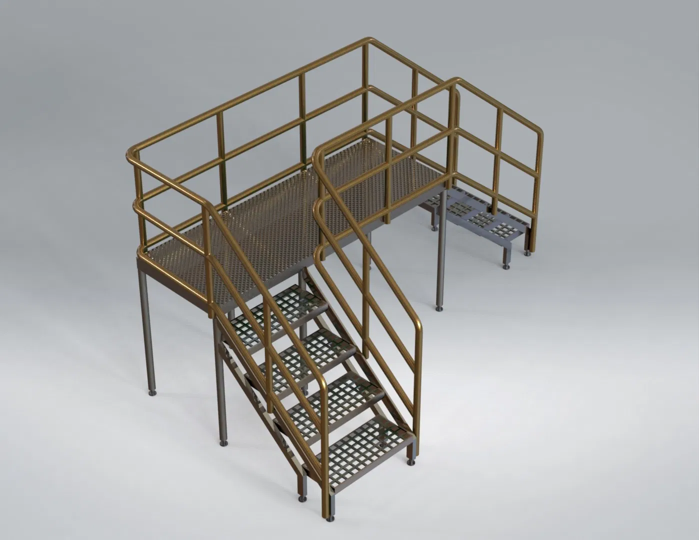 Custom Industrial Steel Structure Platform with Steel Handrails and Stairs