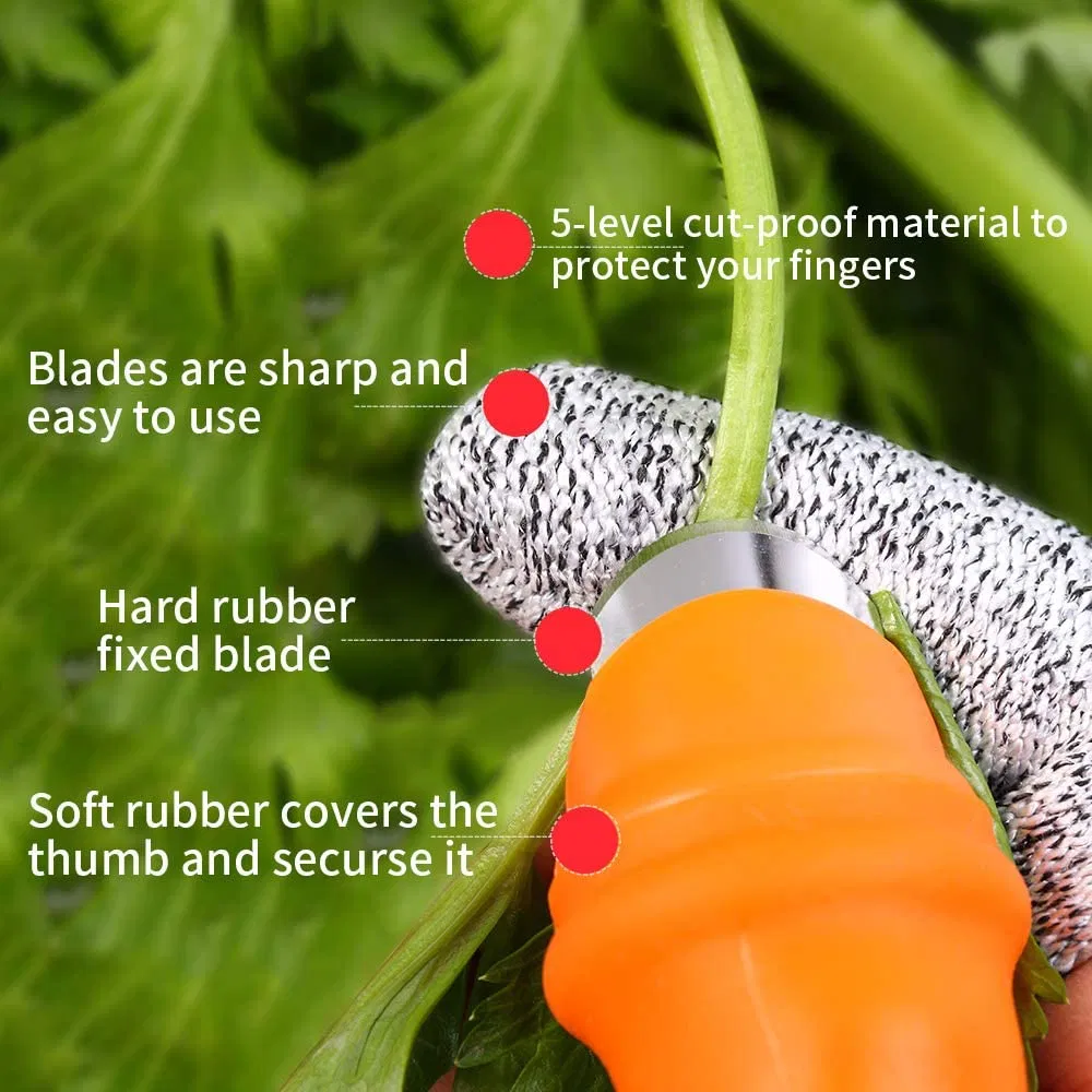 Thumb Knife for Harvesting Fruits and Vegetables Garden Utility Cutting Tool Wbb15805
