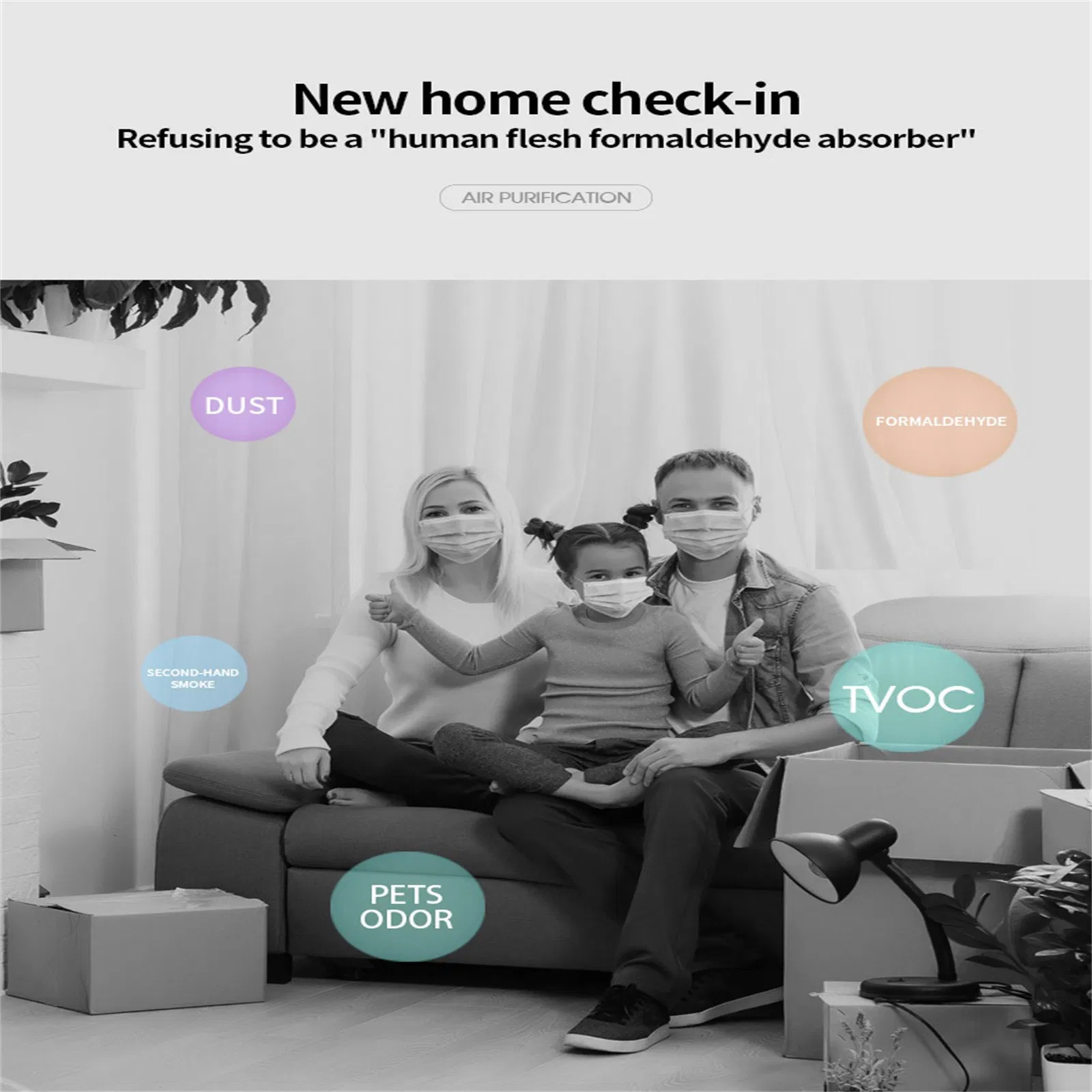 Smart Auto Mode Small Air Purifier for Desktop - HEPA Filter + Activated Carbon, Formaldehyde/Voc Removal & Air Quality Monitoring