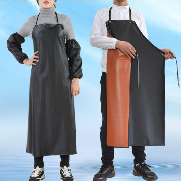 High Quality Black Car Industrial Long Washable Oil-Proof Apron PVC Apron