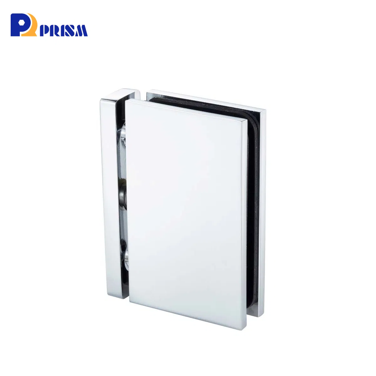 Glass Door Hinges with Spring Solid Brass Chrome 180° Shower Door Hinge Narrow Rectangular Glass Clip