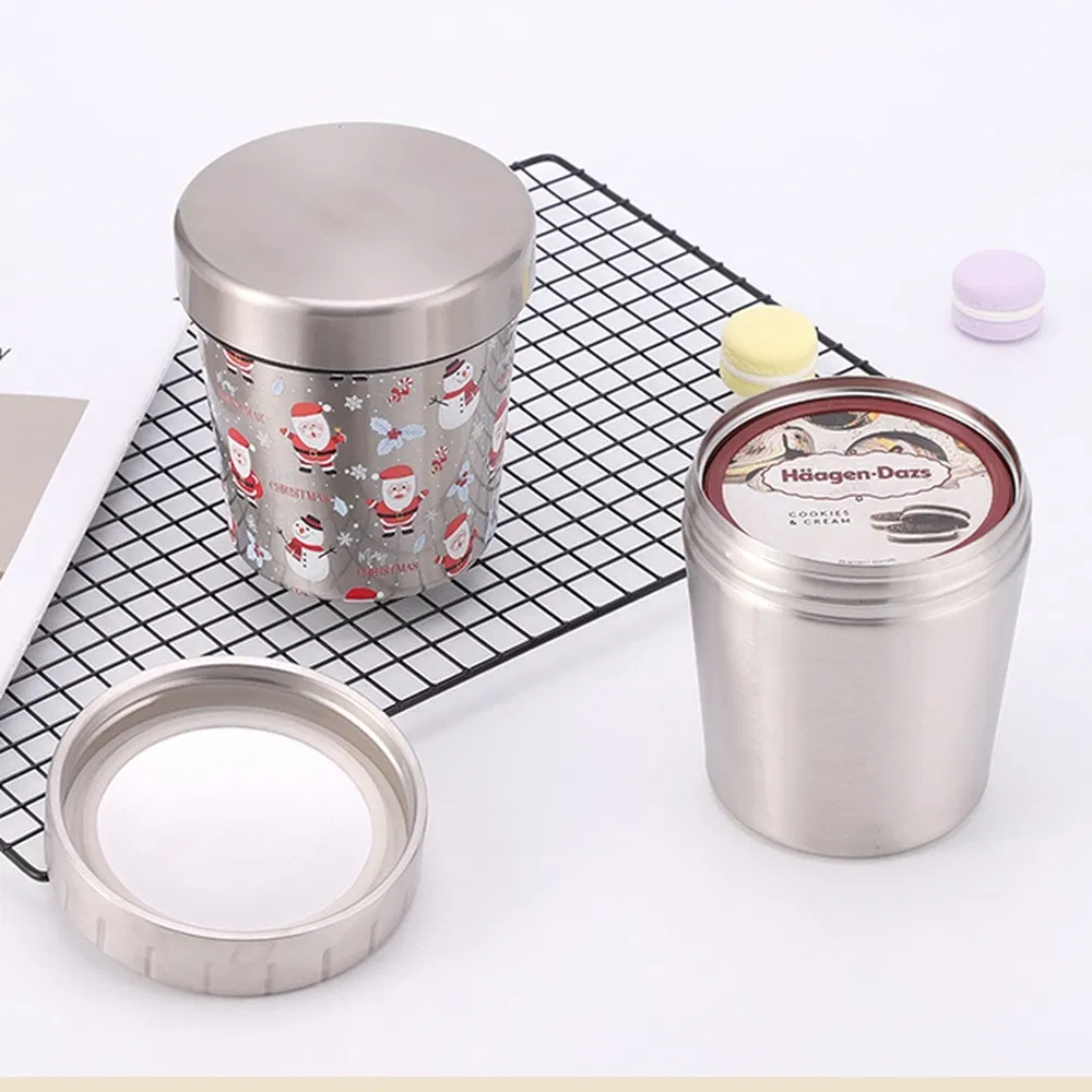 Термоконтейнер для мороженого 16 унций, нержавеющая сталь