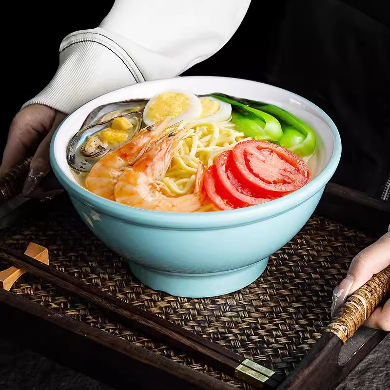 Modern Round Japanese Melamine Bowl Soup Noodle Plastic Bowl Restaurant Ramen Bowl