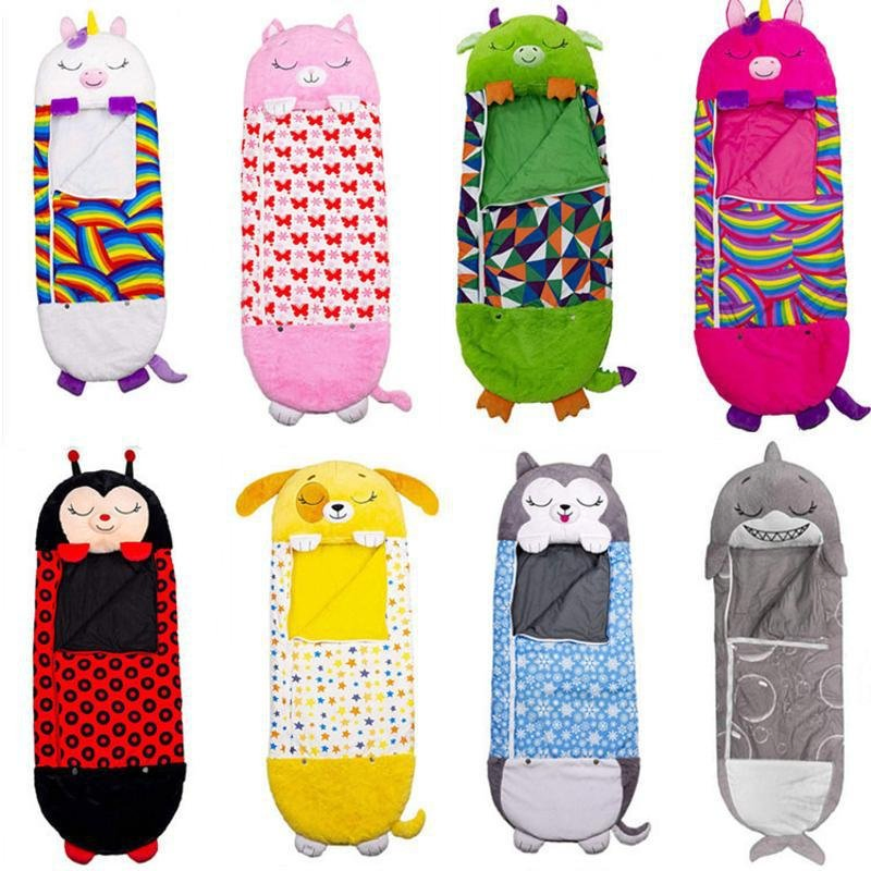 Children Schlafsack Folding Pillow Animal Cartoon Children's Sleeping Bag Anti-Kick Kids Bunting Bag