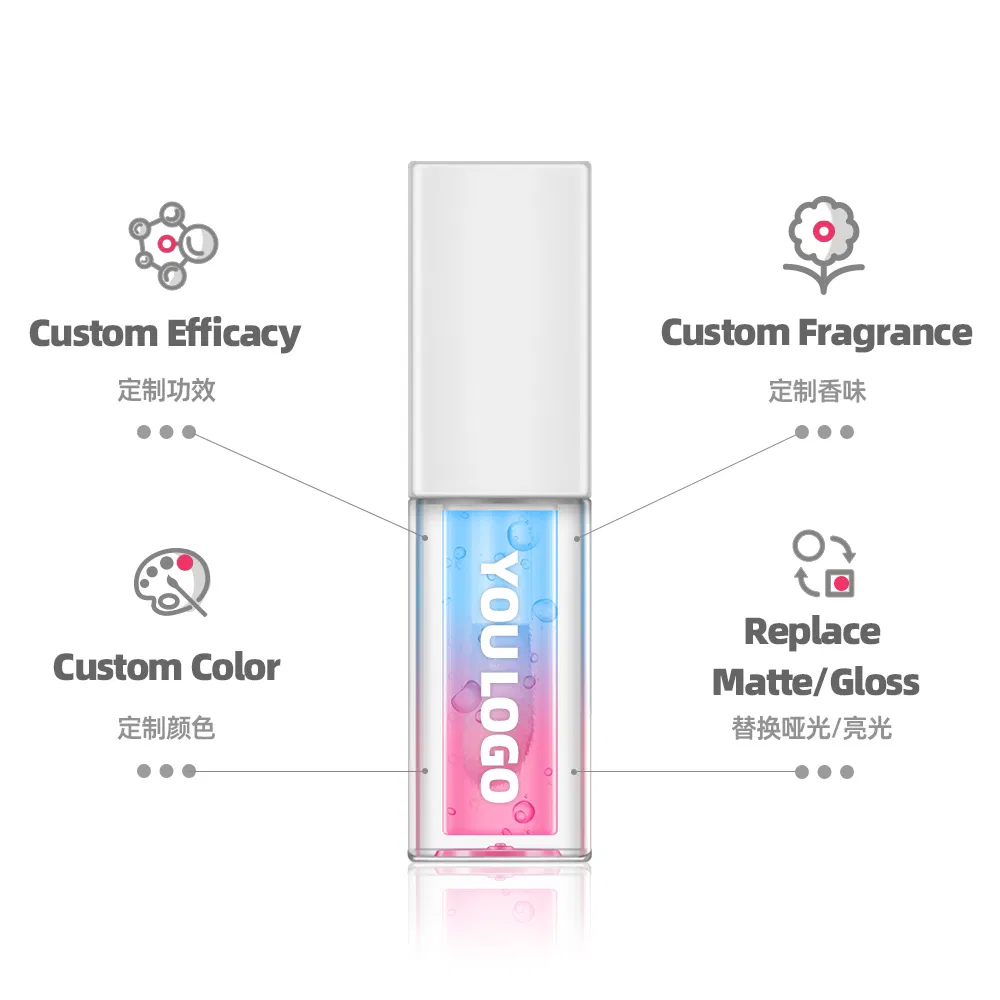 Biocolor Gradual Change White Lid Waterproof Lip Oil Glossy Moisturzing Private Label Lip Makeup Wholesale High Quality Lip Oil