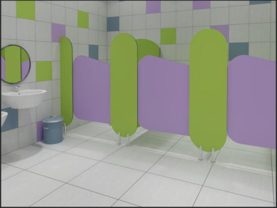 Debo Stain Resistance Safe Novel HPL Toilet Partition for Kidgarten