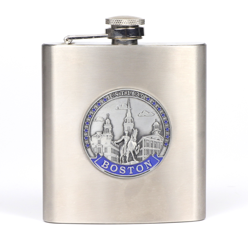 Customizable Printed Logo Stainless Steel Travel Souvenirs Whisky Hip Flask