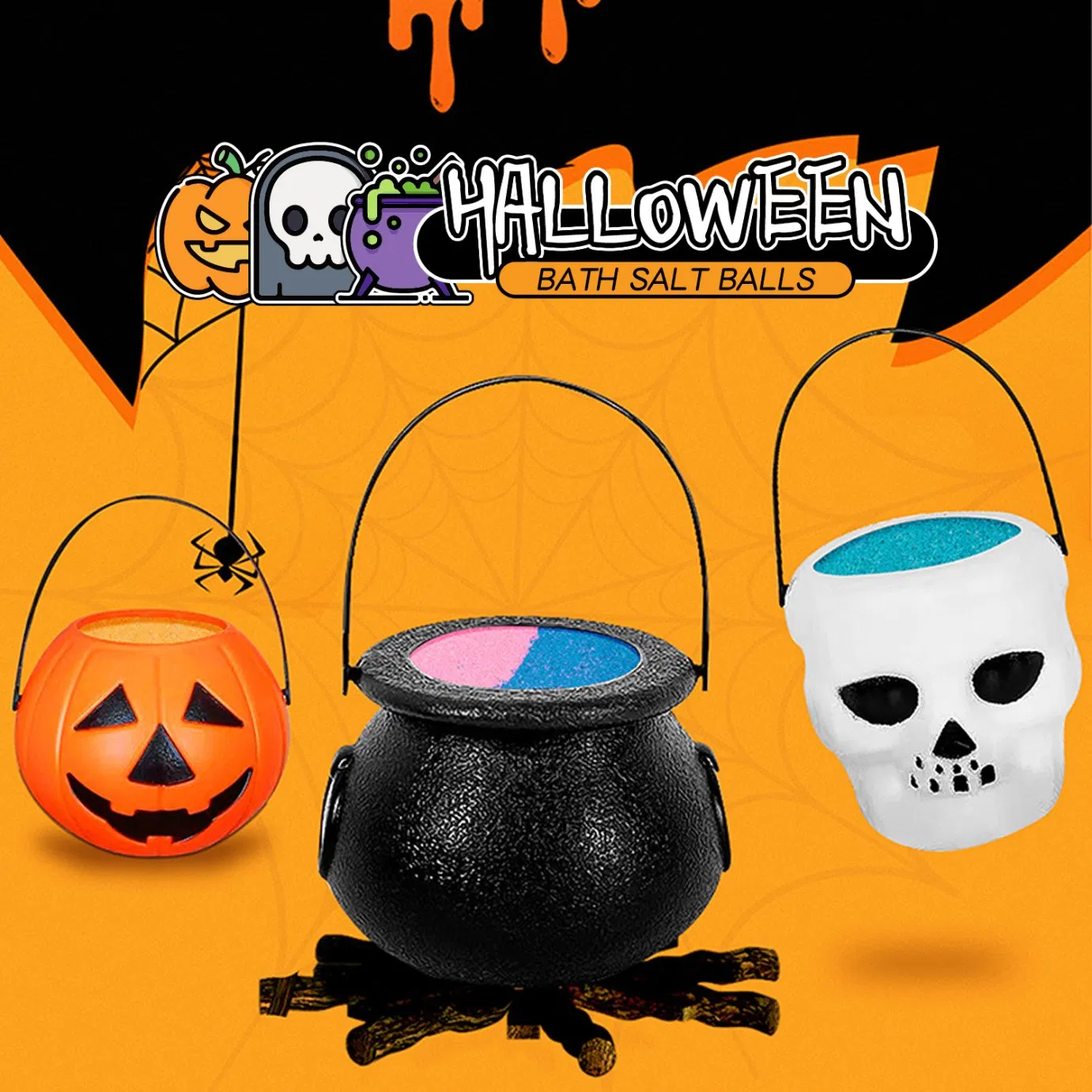 Customizable Pumpkin Witch Bath Salt Balls for Ultimate Relaxation