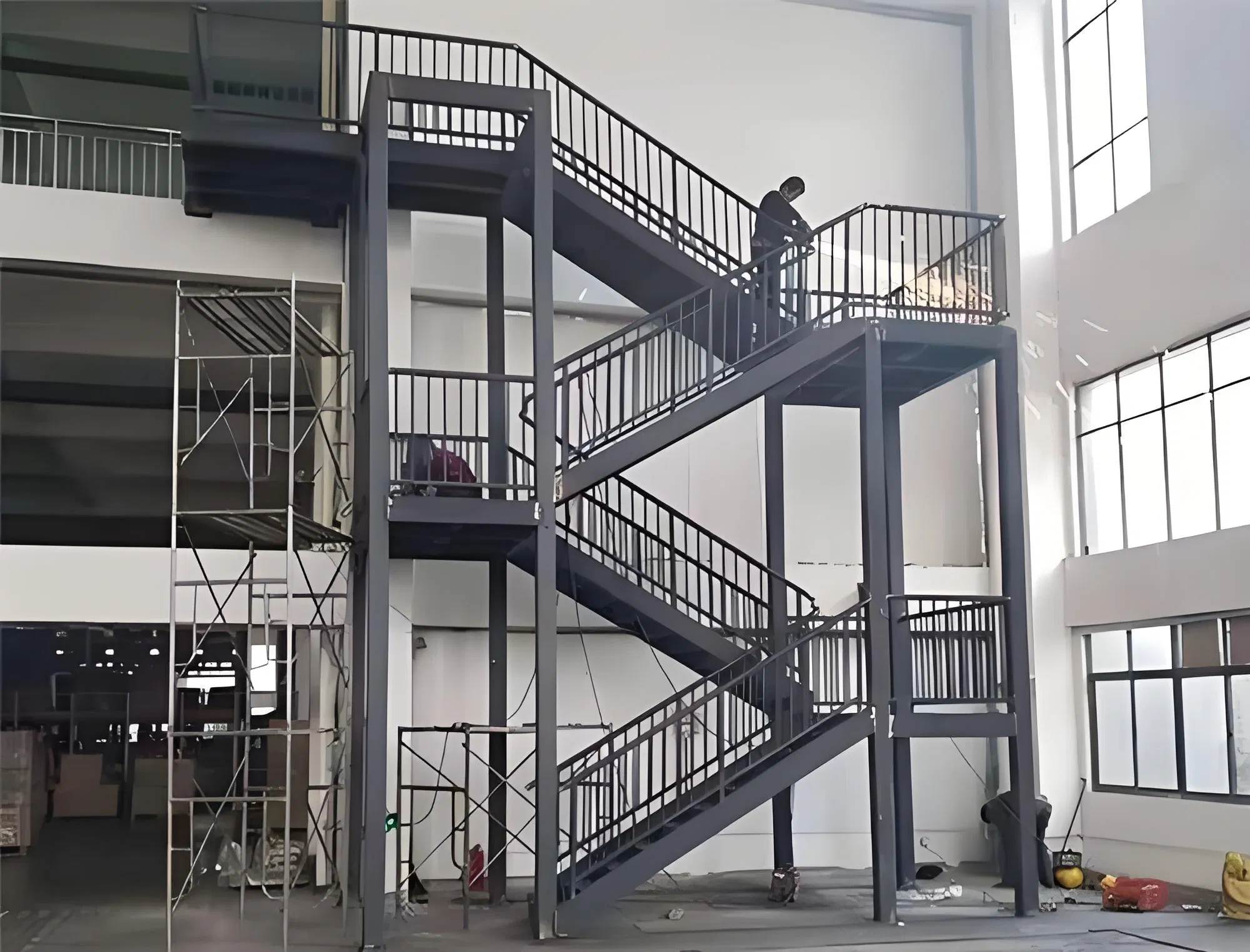 Durable Steel Structure Stairs for Industrial Metal Staircases
