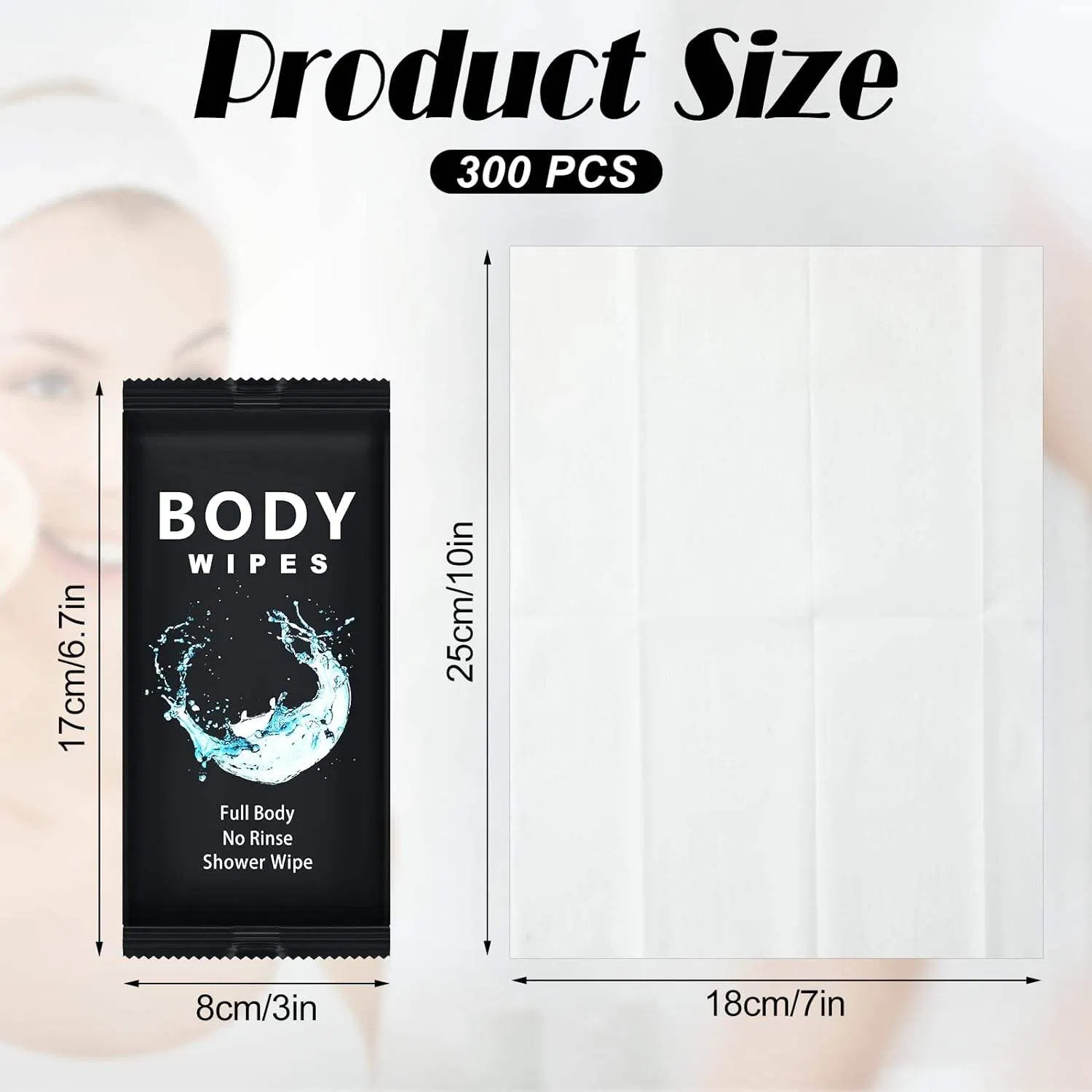 Custom Shower Body Wipes Individually Wrapped Bath Wipes Single Cleaning Wet Wipes for Body Hand Face Women Adults Men