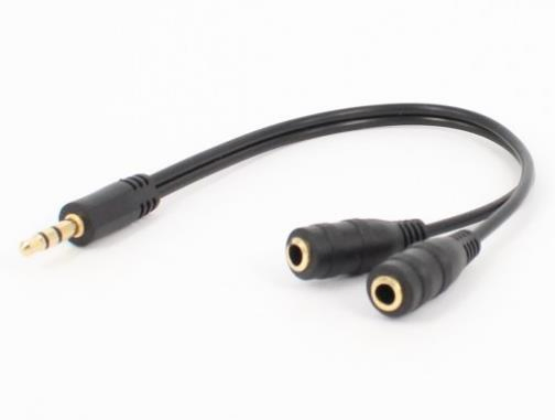 Аудио-кабель AUX 3.5 мм, разветвитель 1xM на 2xF
