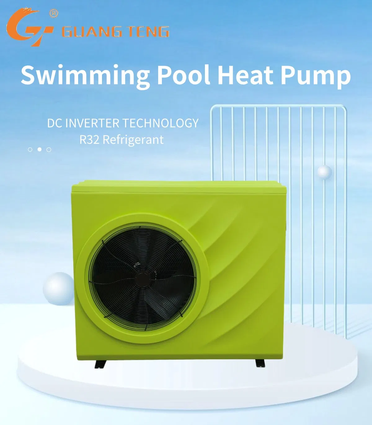 Тепловой насос для бассейна и сауны с Wi-Fi, R32