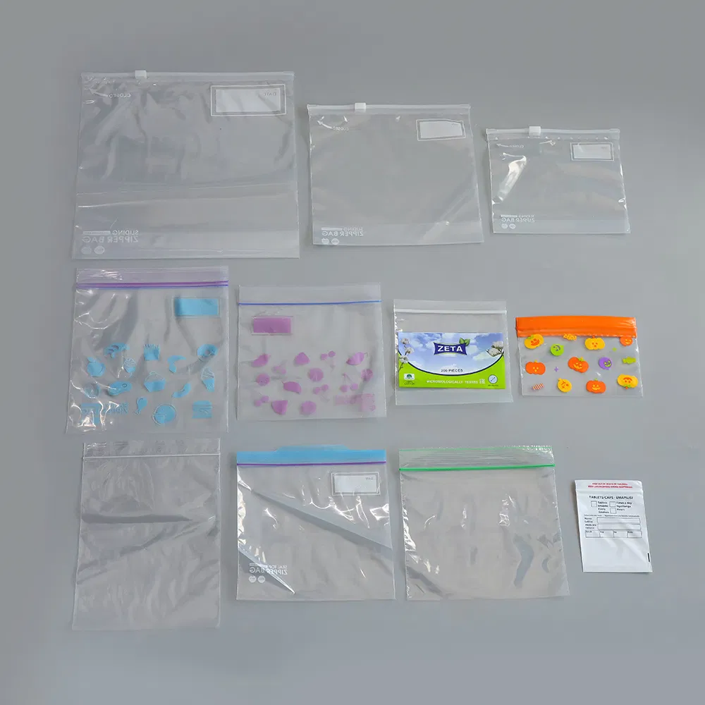 Reusable Custom Self Seal Bag Plastic Packaging Zipper Freezer Food Grade Ziplock Bags