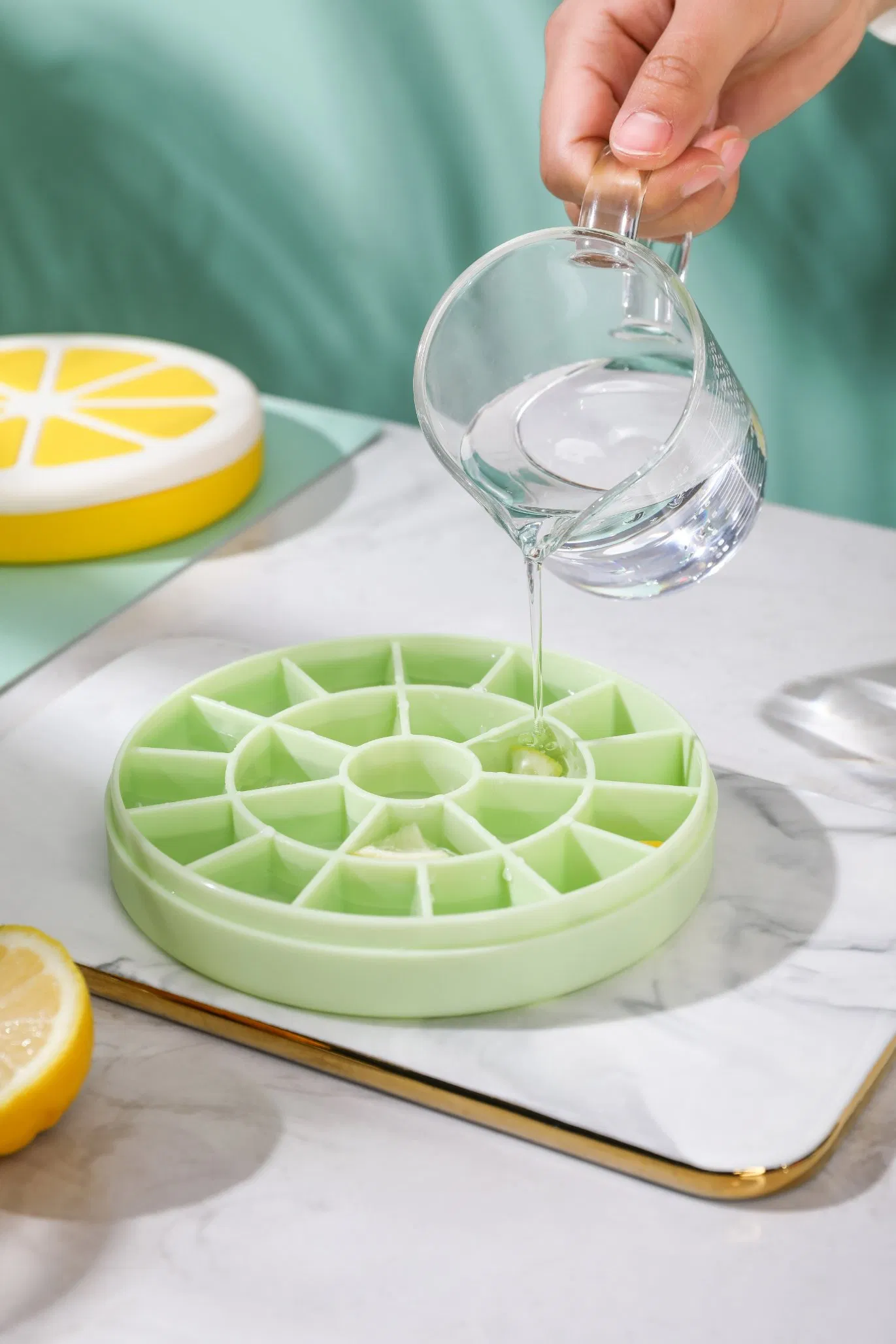 Силиконовая форма для льда JY03 с крышкой, 21 ячейка