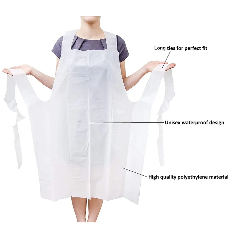 PE Plastic Disposable Aprons Accept Custom Order Disposable Bibs for Adult