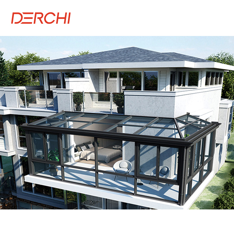 Tempered Glass Aluminum Alloy Balcony Sun Room Windows and Door Prefab Sunroom