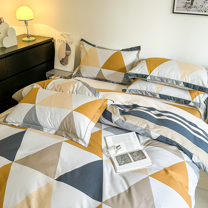 Wholesale Girls Pure Cotton Small Fresh Bed Set Quilt Cover Simple Single Double Four-Piece Suit