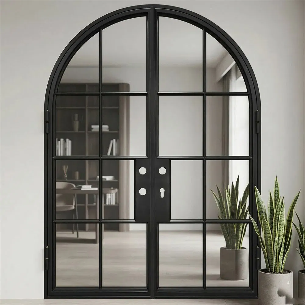 Premium French Style Steel Glass Door with Switchable Dynamic Light-Control Smart Glass
