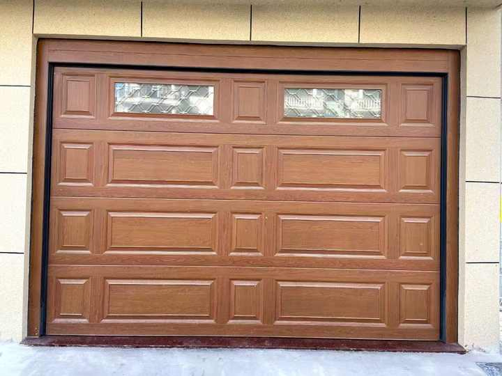 Customized Modern Design Steel Sliding Sectional Garage Door with Automatic Pedestrian Door and Finished Surface