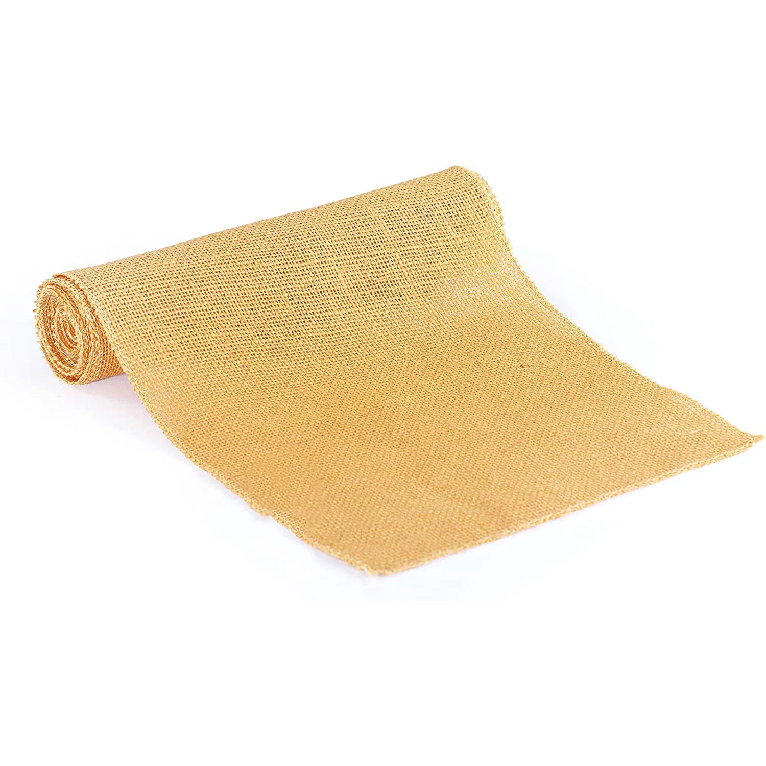 Light Orange Farmhouse Burlap Table Runner