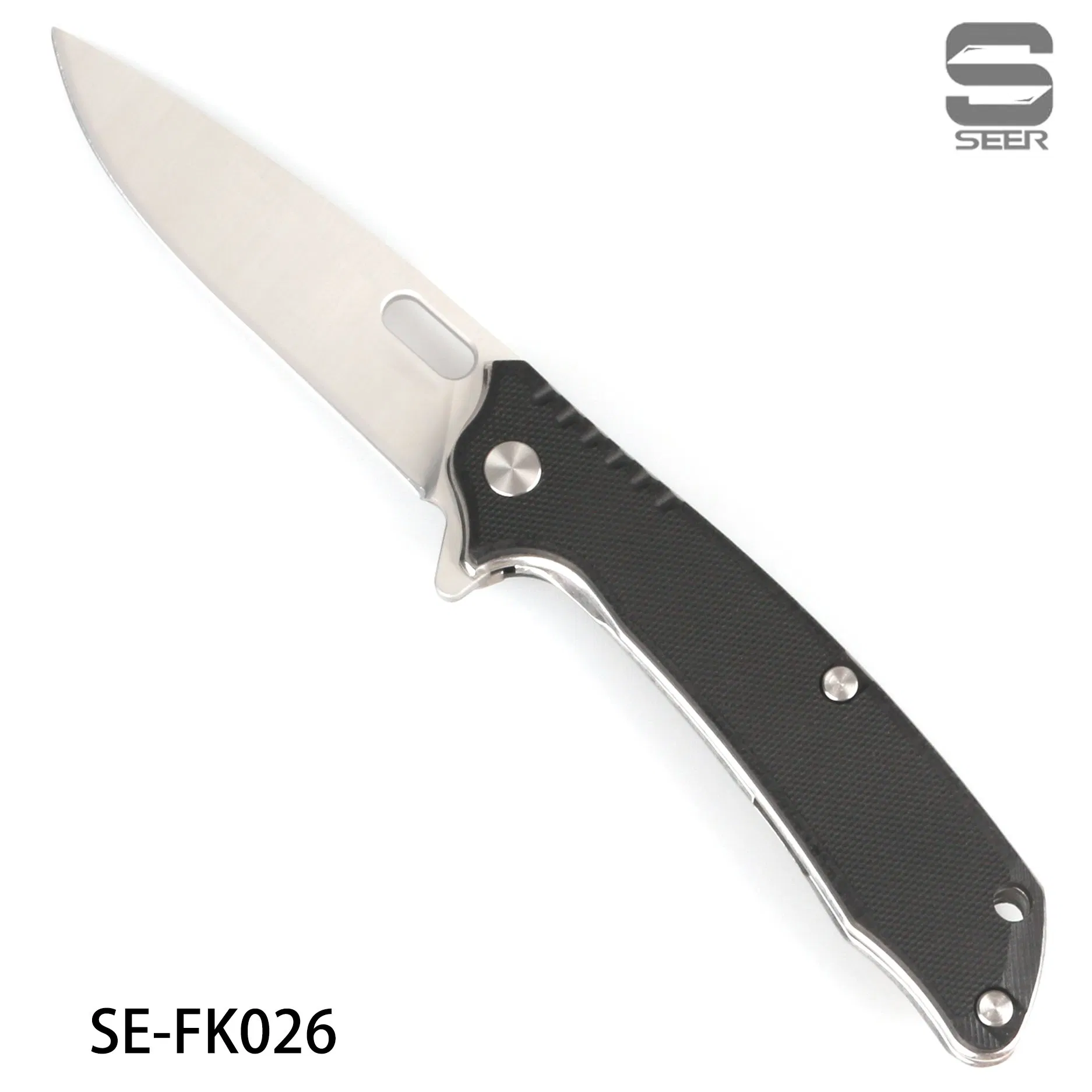 Liner Lock Folding Pocket Knife 420/440c/9cr18MOV/D2/S35vn Steel Blade and G10 Handle (SE-FK026)