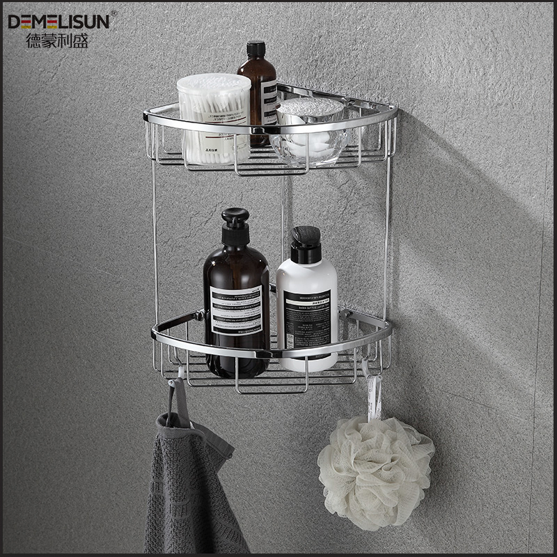 Modern Bathroom Accessories Shower Shampoo Storage Rack Wall Corner Shelf