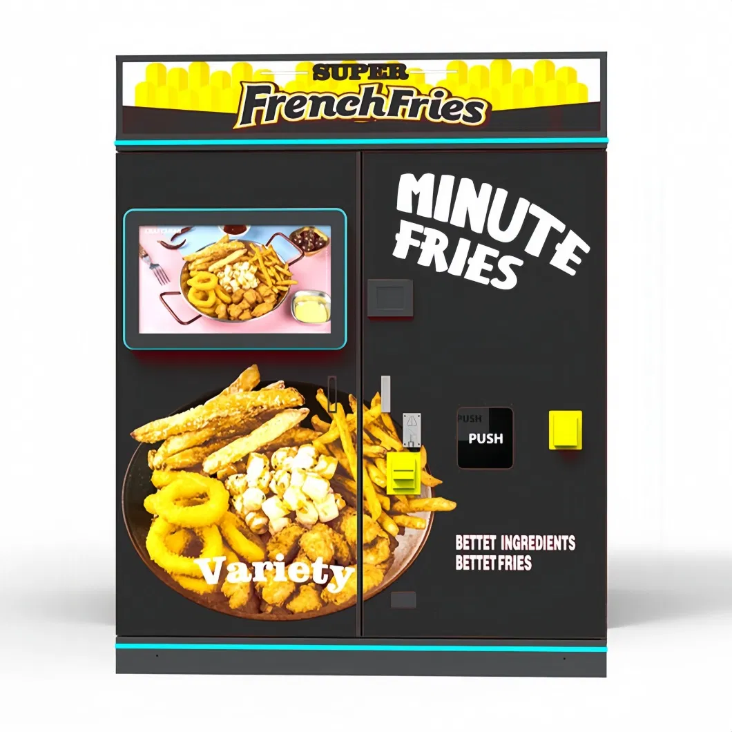 Fully Automatic Smart French Fries Vending Machine Commercial Unmanned Self-Service Fried Chicken and Popcorn Vending Machine 24-Hour Dispenser Vending Machine