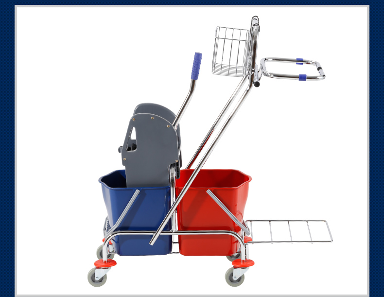 Plastic Dual Bucket Wringer Trolley (YG-087)