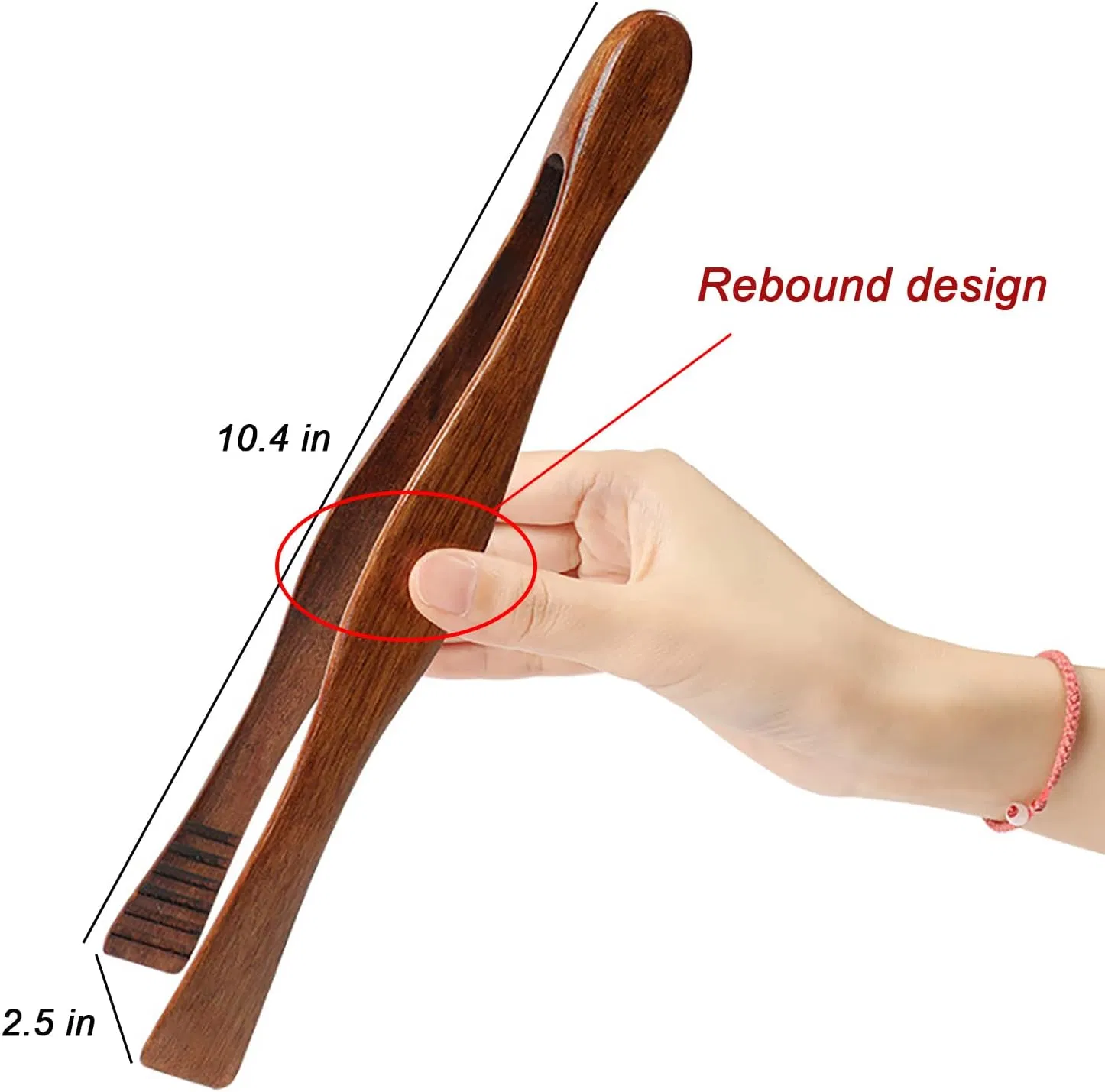 Wooden Toast Pliers 10.4-Inch Kitchen Tool Natural Wood Cooking Clip