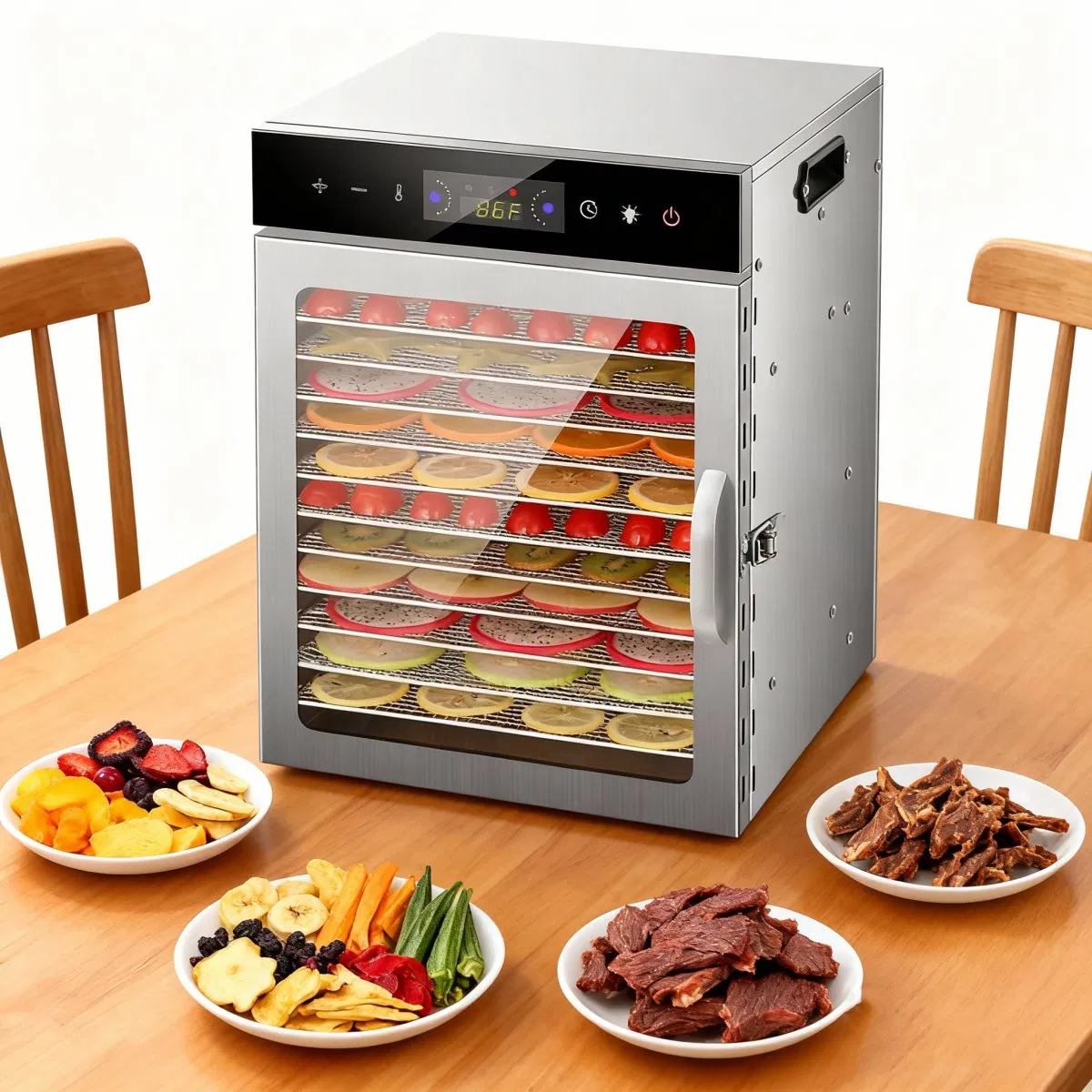 12 Layer Commercial Fruit and Vegetable Dryer Machine 800W Large Capacity Food Dehydrator
