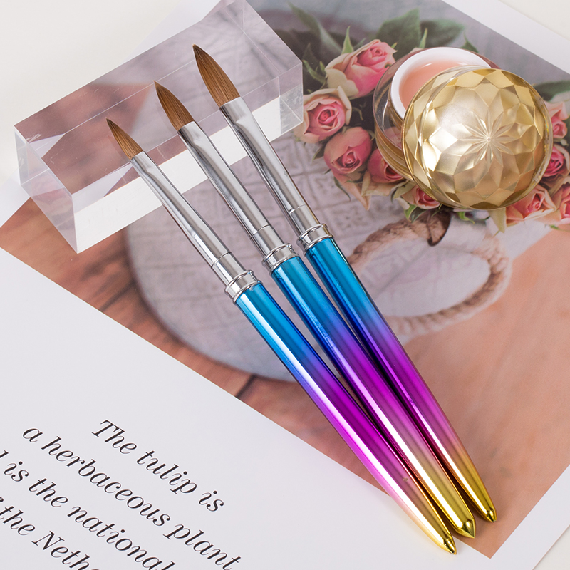 Hot Sale 100% Kolinsky Sable Metal Handle Nail Brush