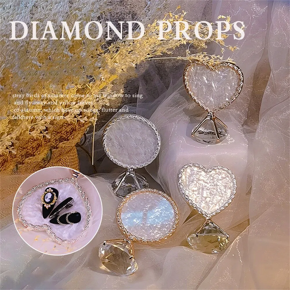 Luxurious Diamond Ring Resin Agate Manicure Tool Color Palette Fasle Nail Tips Display Nail Art Display