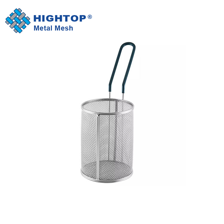 Food Grade Round 304 Stainless Steel Mesh Basket for Pasta Noodles Cooker