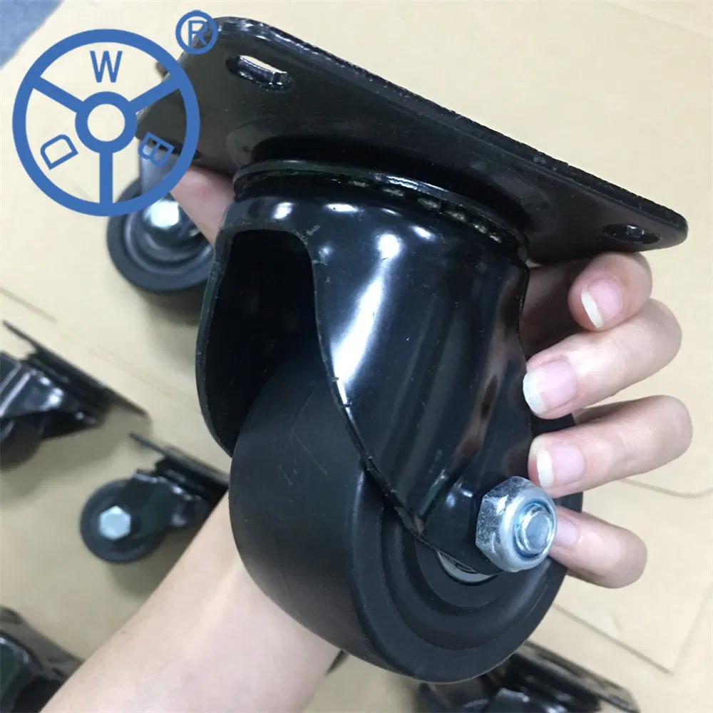40/50/65/75mm Low Profile Caster Wheel High Load Capacity Casters Cowboy Nylon/PP Caster Wheels Black Caster
