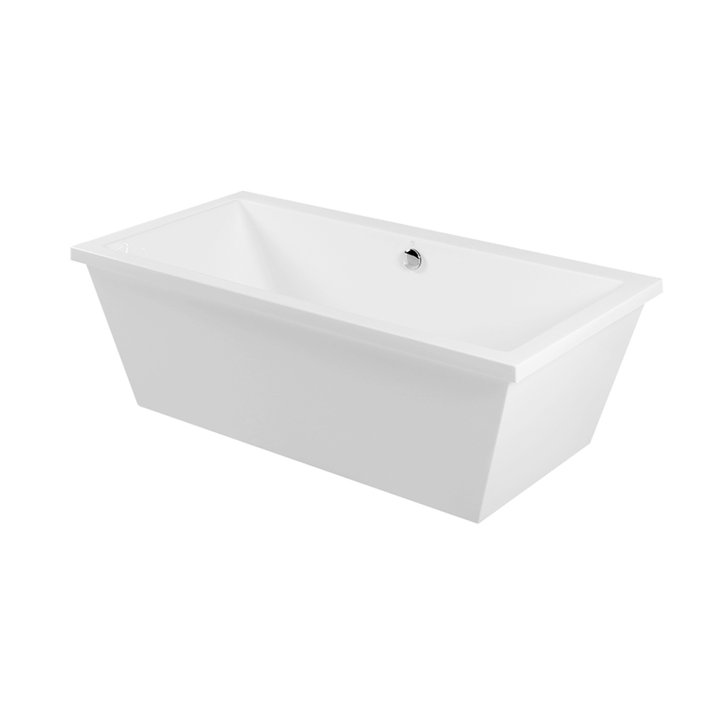 Rectangular White Acrylic Bathtub, Free Standing Acrylic Bath Tub with Cupc Certificate