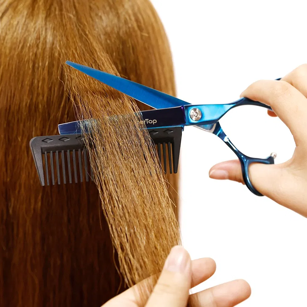New Design Professional Hair Cutting Scissors with Comb Attached Stainless Steel