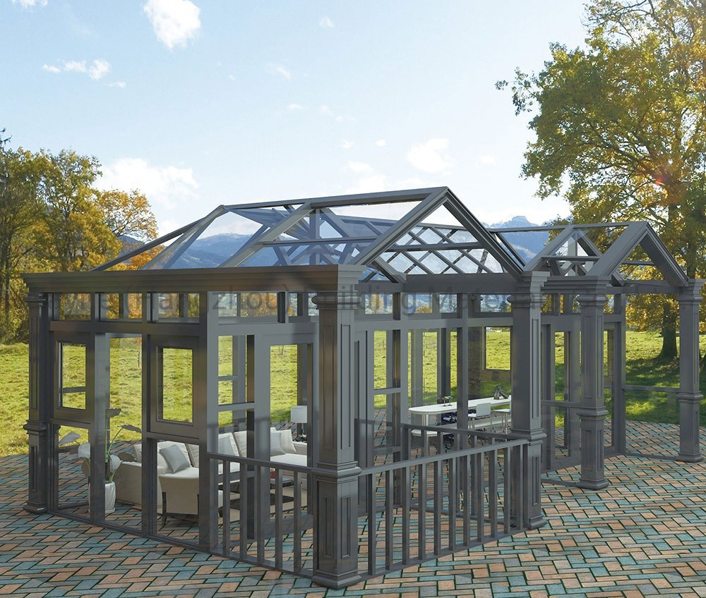 DIY Prefab Aluminum Glass Green House for Outdoor Garden House