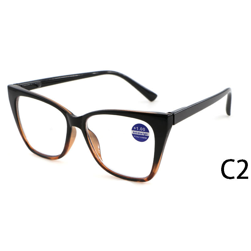 2025 Hot Selling Large Frame Pattern Fashion Cat Eye New Reading Glasses