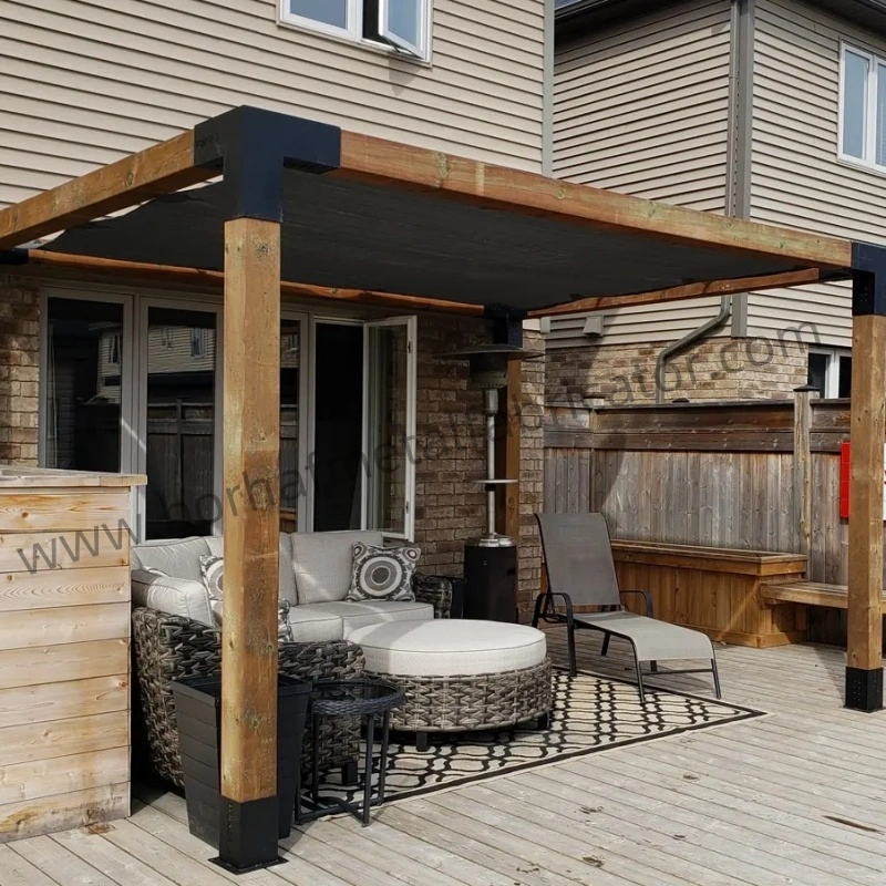 Modular Sizing Steel Pergola Brackets for 4 X 4 Wood Posts