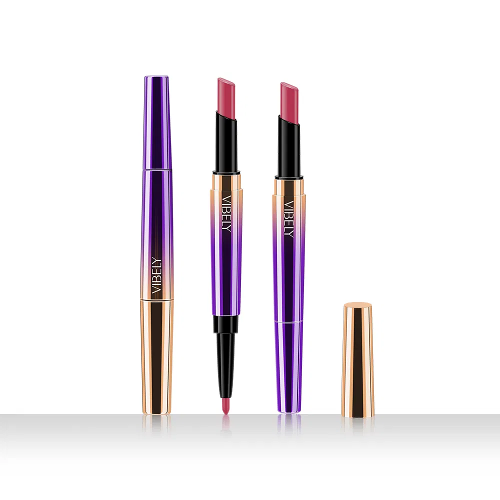 Wholesale 16 Color Double-End Lasting Waterproof Smooth Creamy 2-in-1 Lipstick Lip Liner