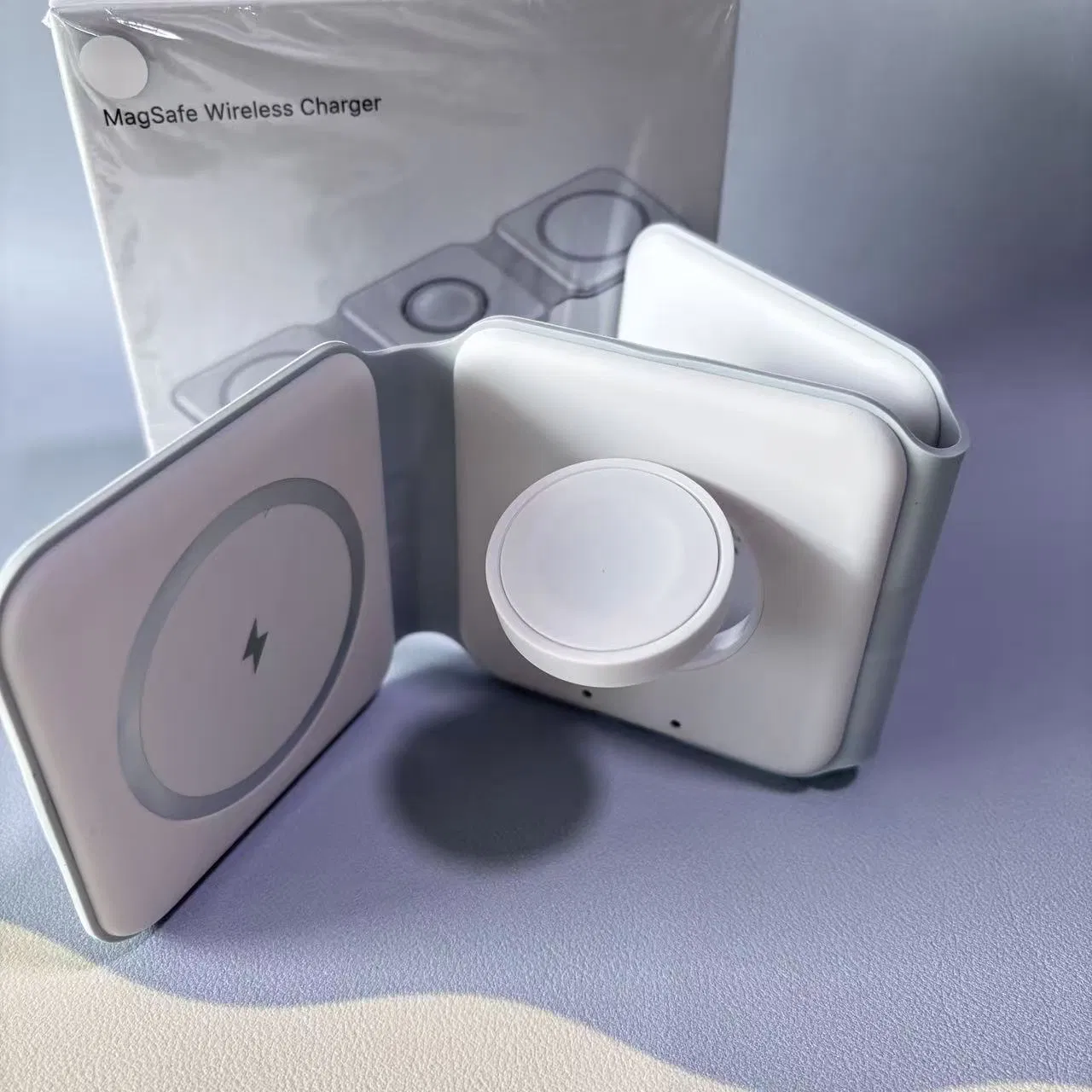 Магнитный держатель-зарядка Magsafe 3в1 с подставкой