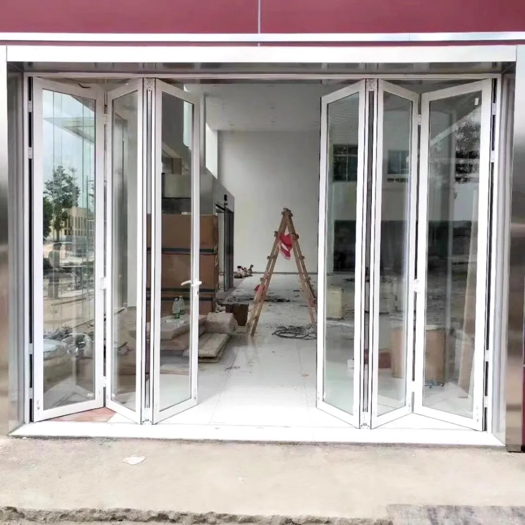 Elegant Aluminum-Framed Glass Folding Doors with Low-E Technology