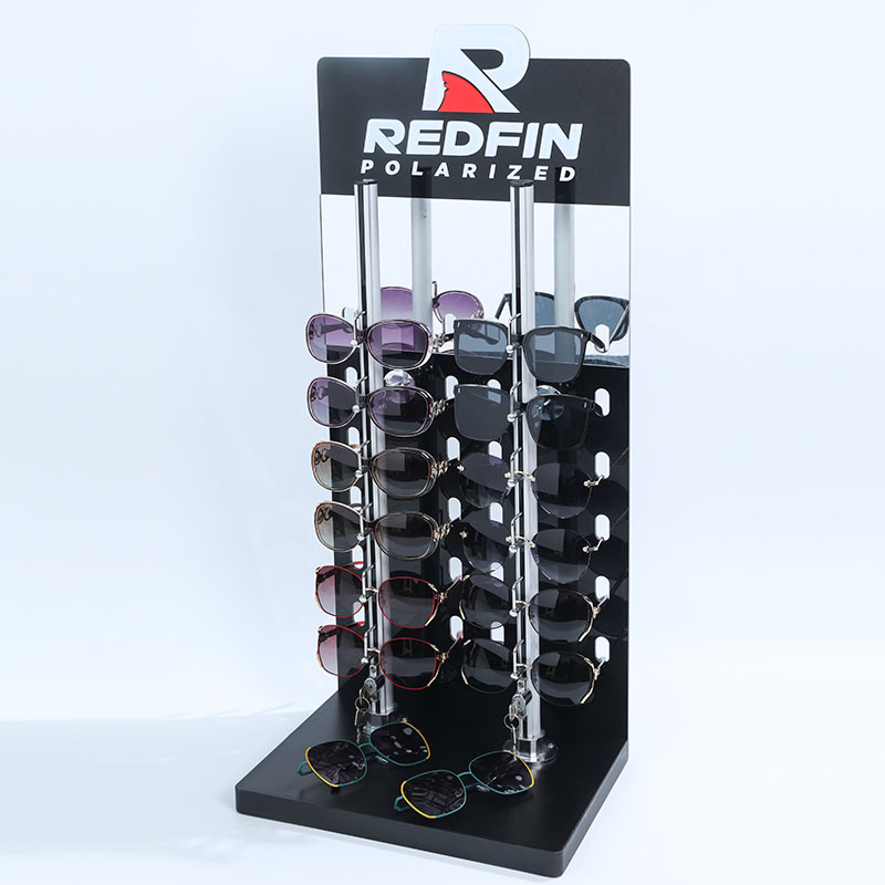 Countertop Lockable Acrylic&Wood Display Stand for Sunglasses Eyeglasses Goggles