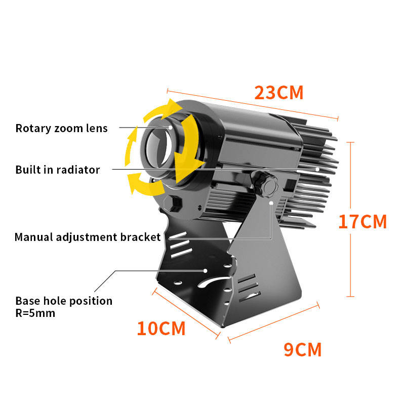 Free Custom Logo Gobo Projector Advertising Lights 60W/100W/150W LED Sign Wall Projection Lamp Outdoor Waterproof IP67 HD&Bright