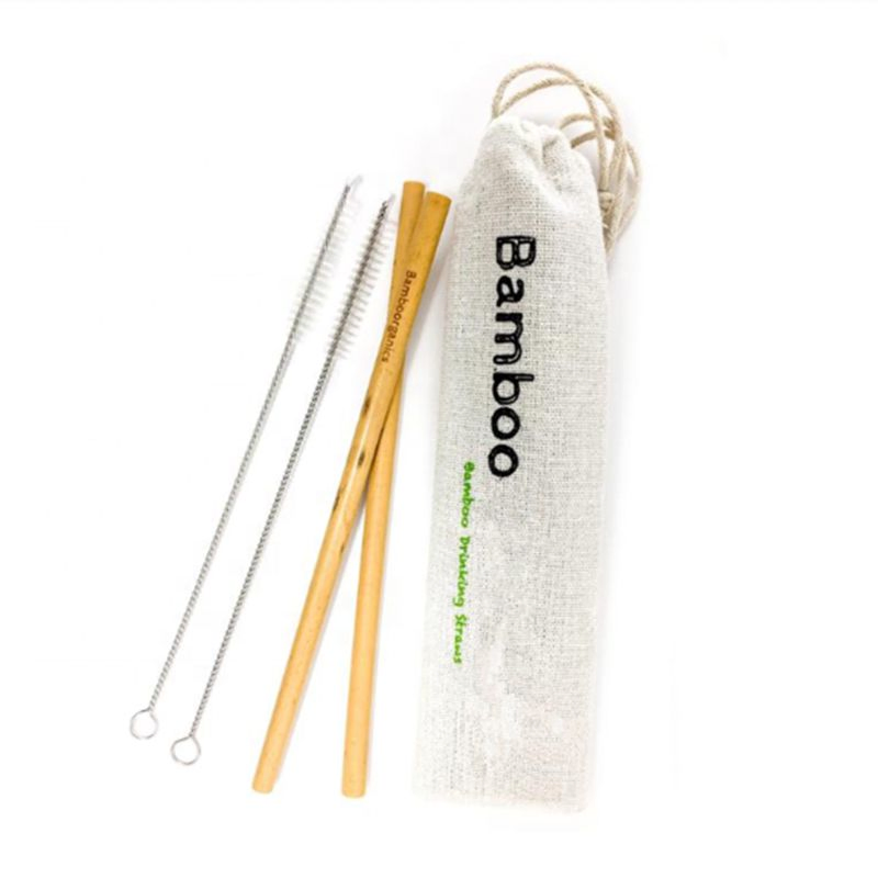 Yellow Bambu Straws Custom Logo Laser Engraved