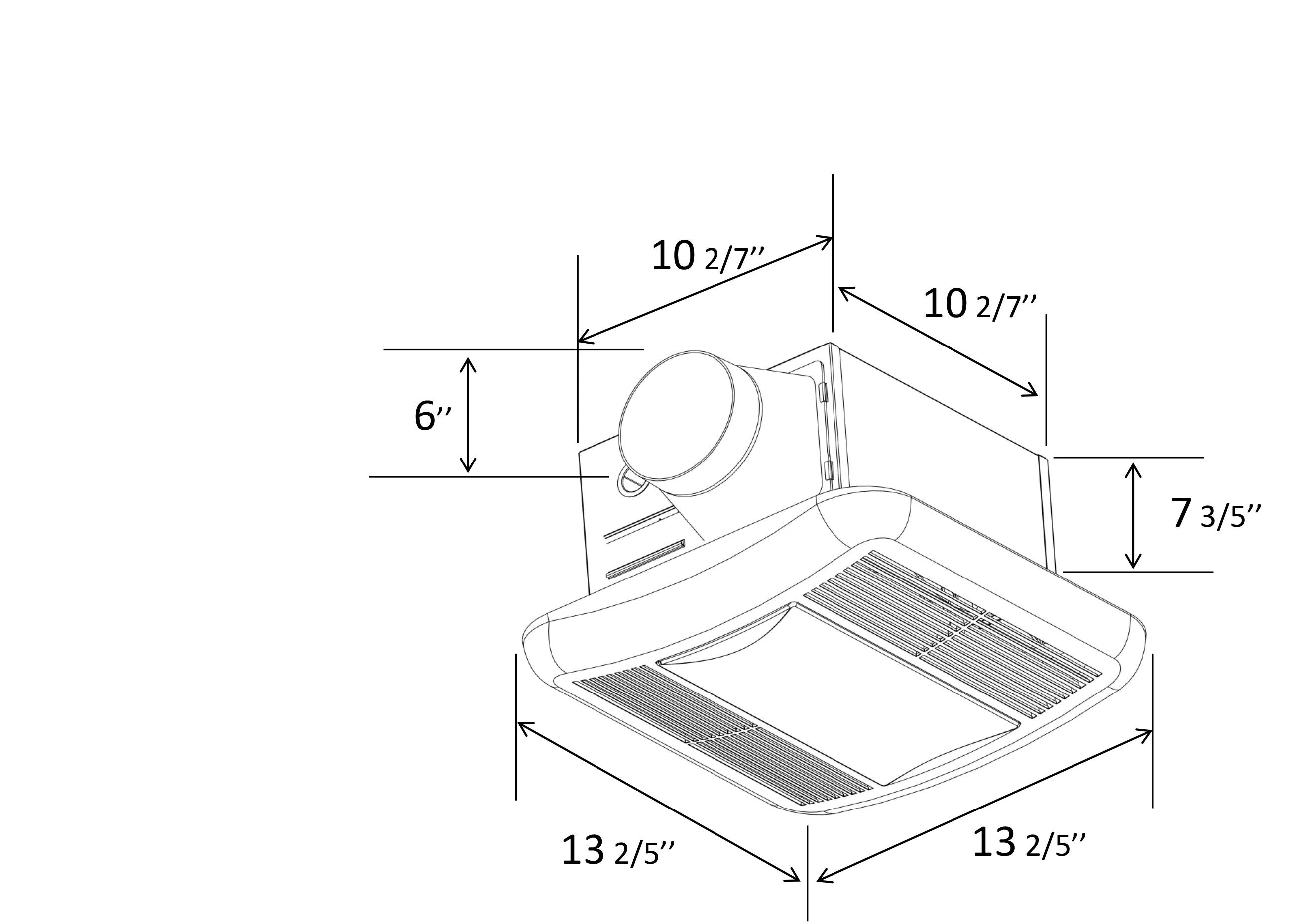UL Lighting Bath Fan 150cfm 1.5sones Super Quiet