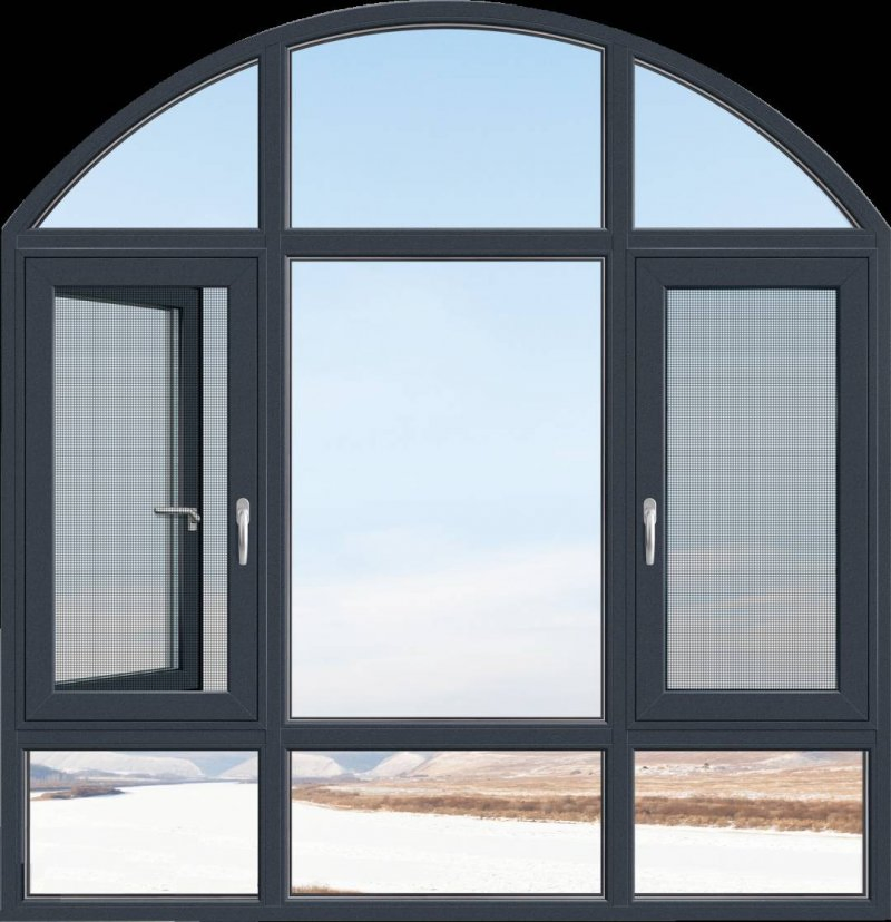 Corrosion Resistant Arch Window/Single Hung Window UPVC Mixed Mode Customization